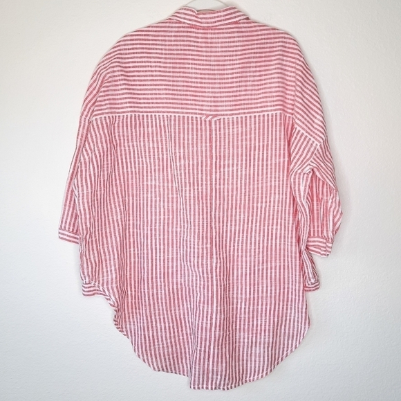Anthropologie Holding Horses Red & White Striped Oversized Blouse XS/S - Picture 3 of 6